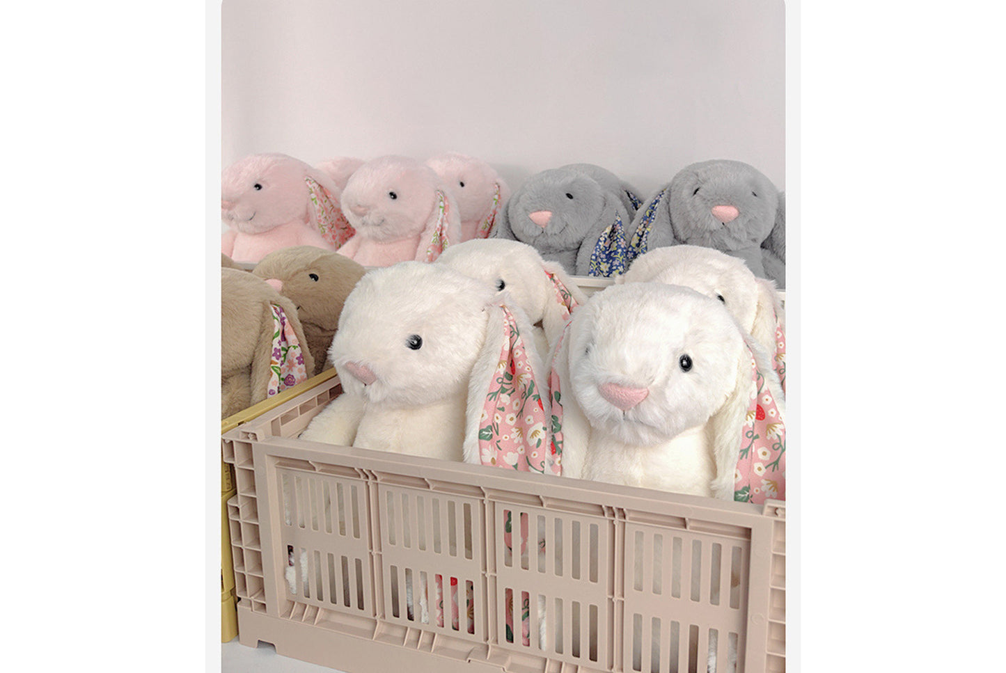 Floral Fabric Lop-Eared Rabbit Plush Toy