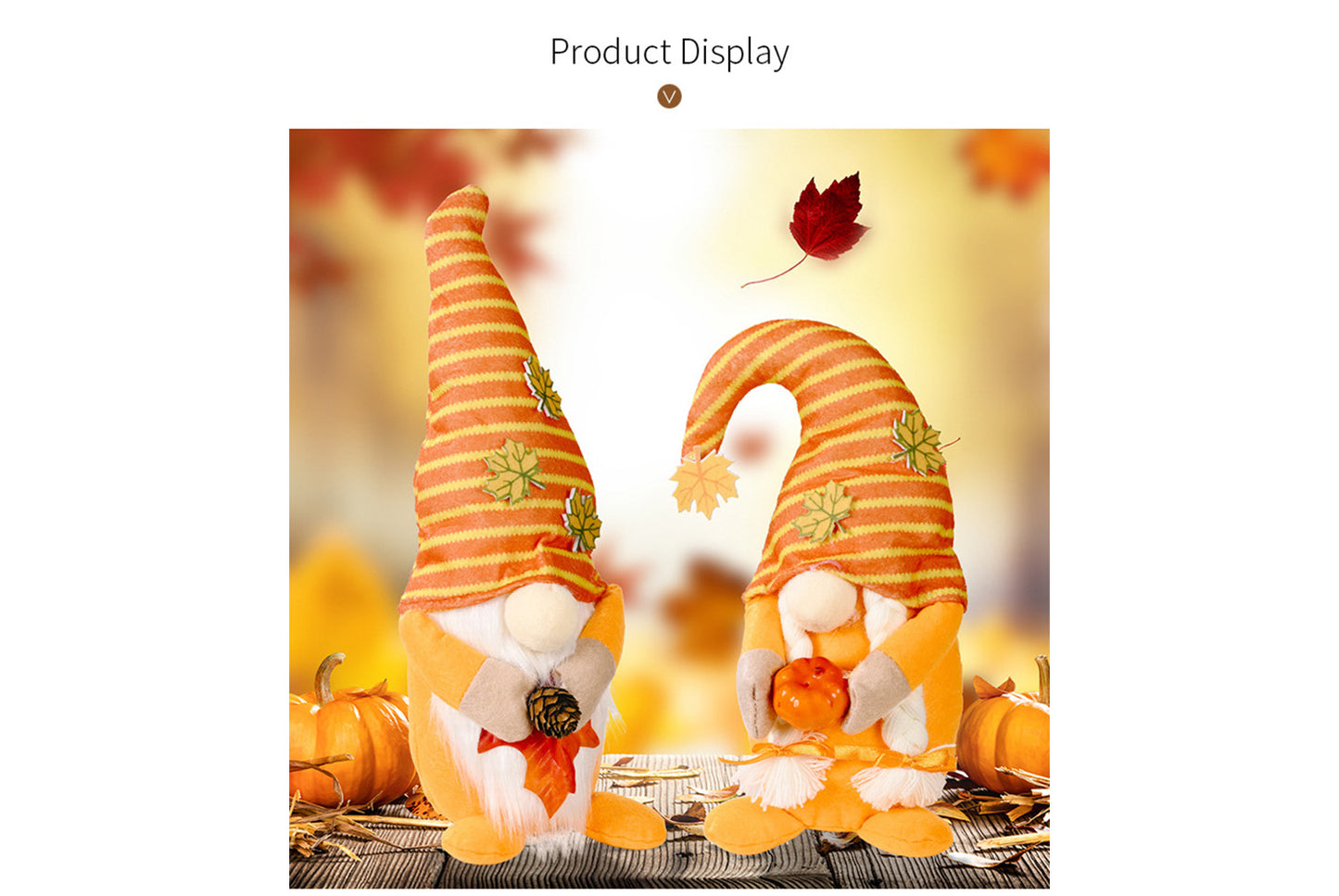 **Autumn Maple Leaf Rudolph Doll | Thanksgiving Dancing Hat Ornament**