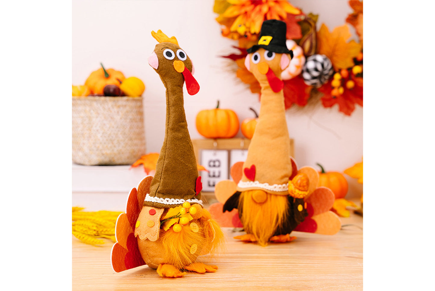 Harvest Festival Turkey Doll | Long-Neck Gnome Home Decor