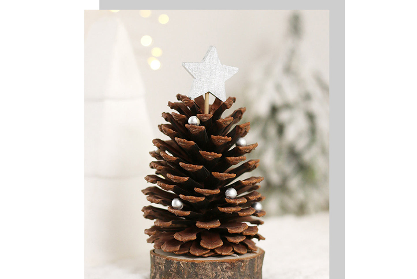**Pine Cone Mini Christmas Tree Ornament (Gold and Silver)**