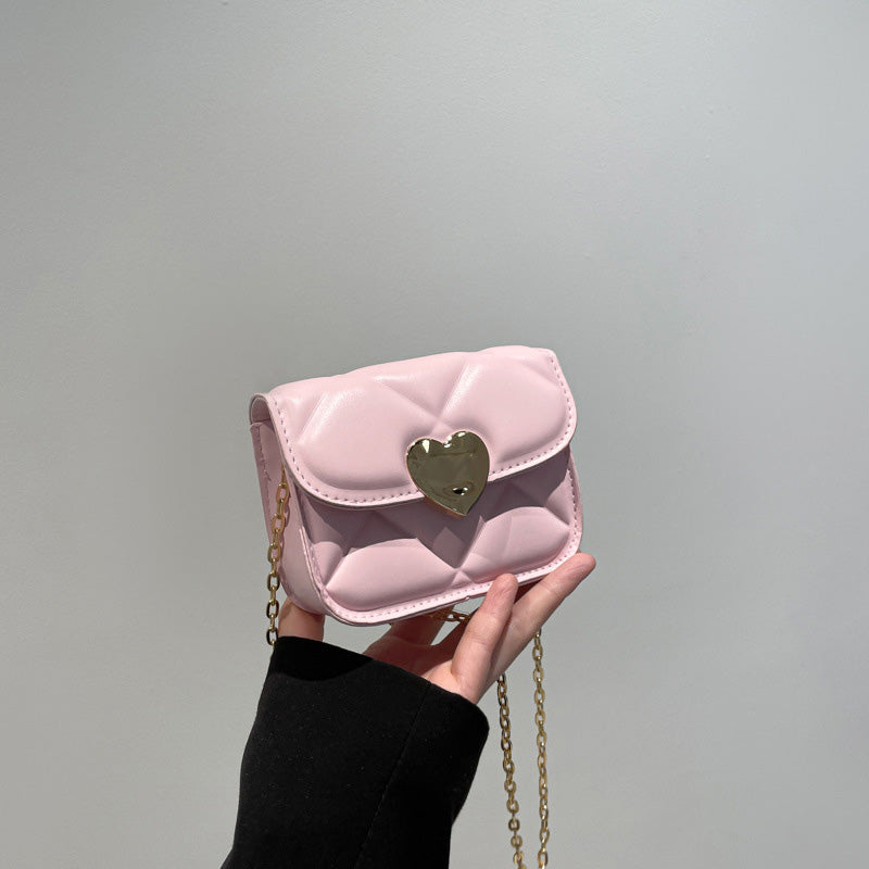 Solid color chain small square bag