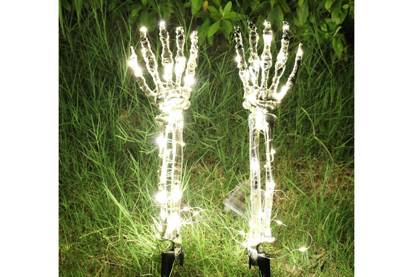 **Halloween LED Light-Up Skeleton Hand | Ground Plug Decorative Prop**