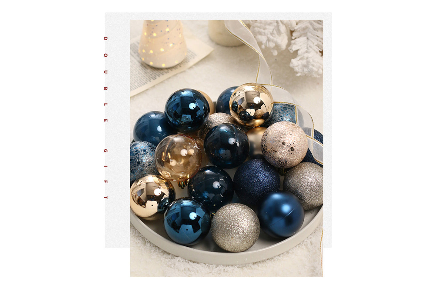 **12 Exquisitely Painted Christmas Ball Gift Box Ornaments**