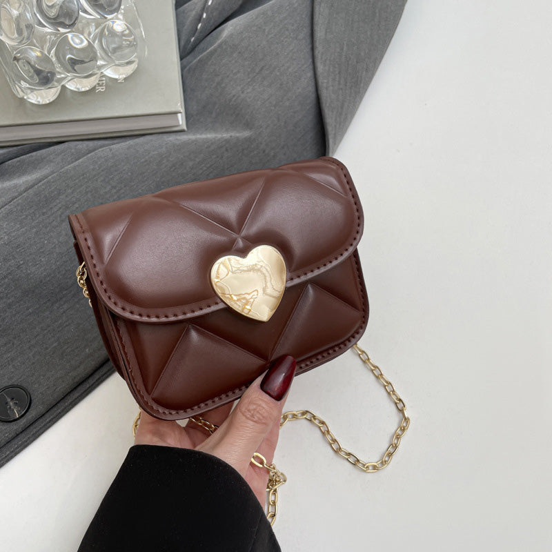 Solid color chain small square bag