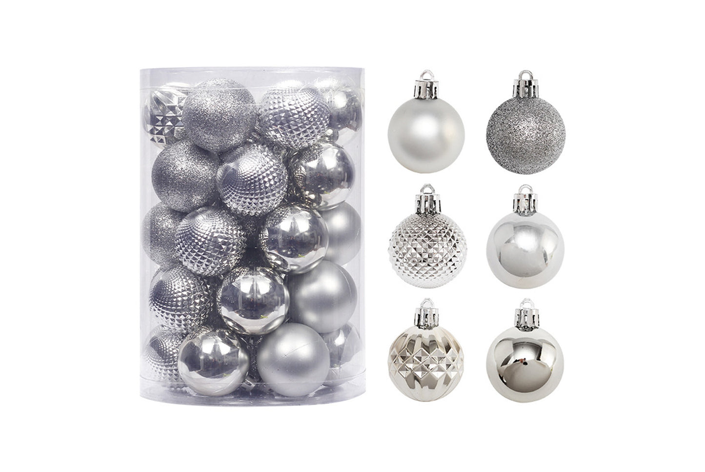**4cm/34 pcs Tube of Special-Shaped Christmas Balls**