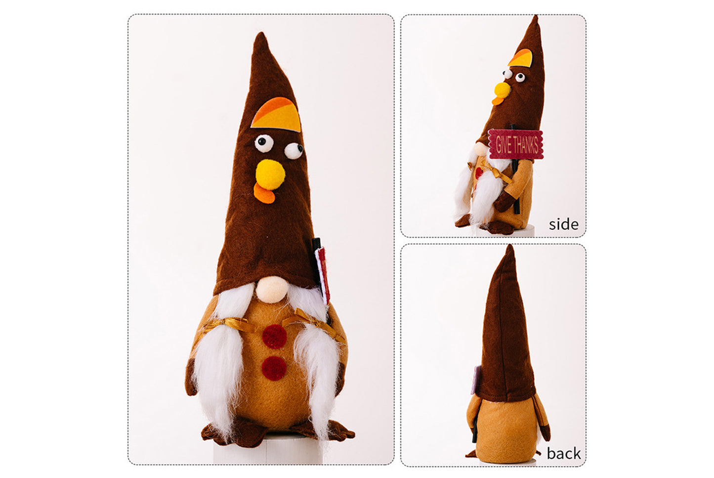 **Thanksgiving Turkey Gnome Figurine | Harvest Season Decorative Figurine**
