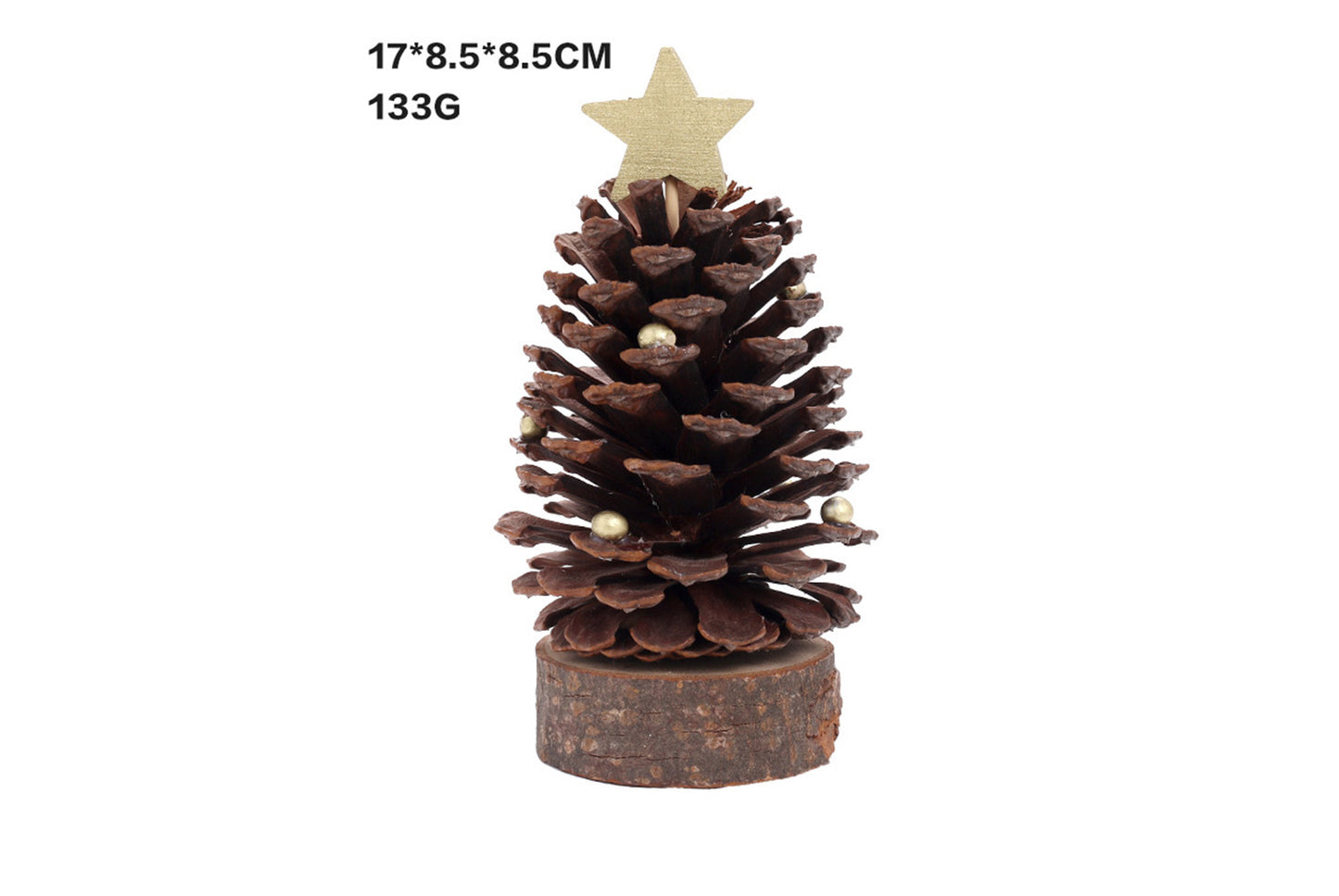 **Pine Cone Mini Christmas Tree Ornament (Gold and Silver)**
