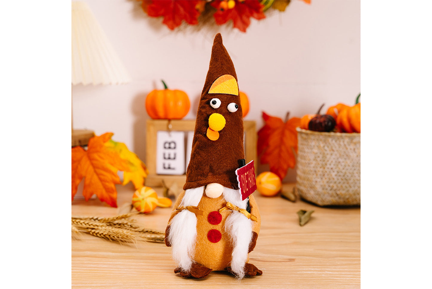 **Thanksgiving Turkey Gnome Figurine | Harvest Season Decorative Figurine**