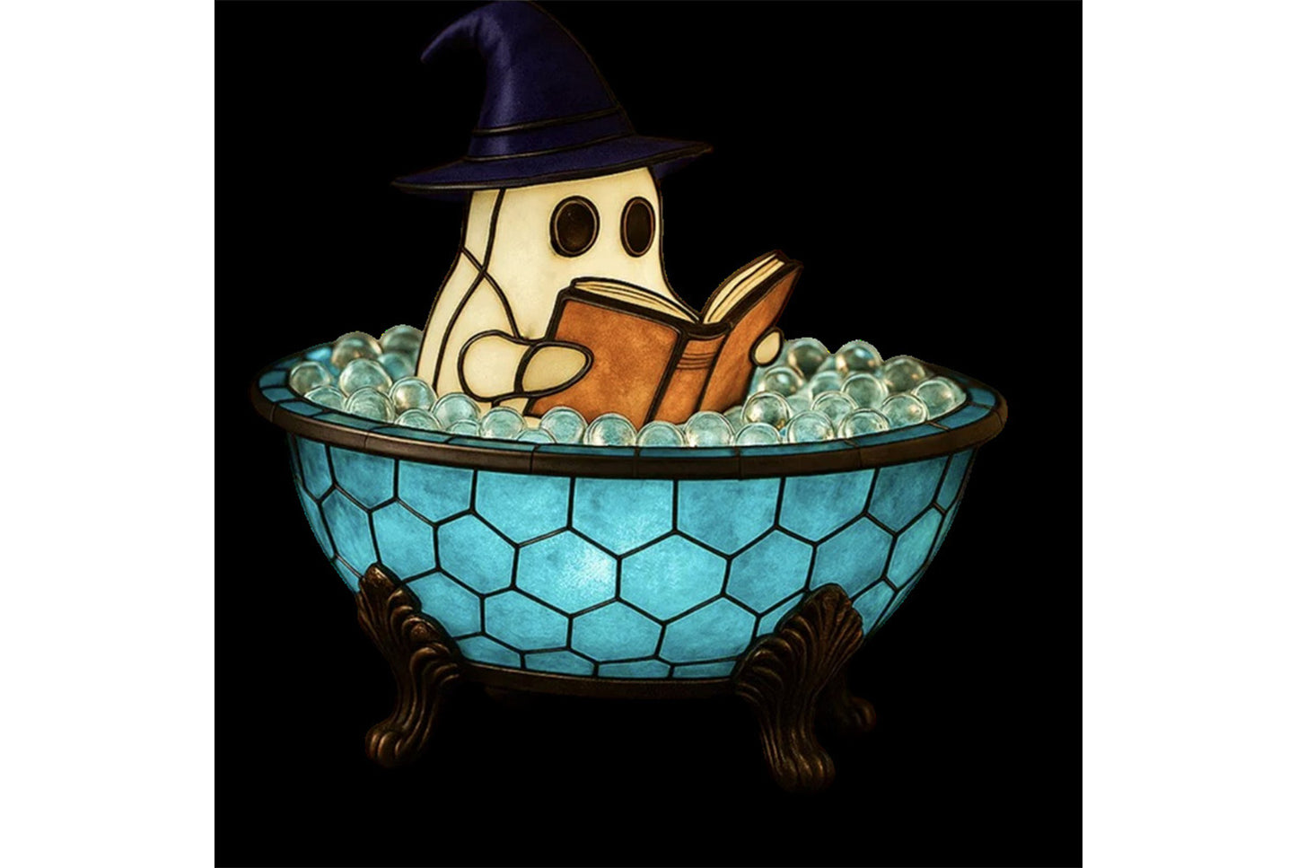 **Halloween Ghost Reading Lamp Resin Ornament**