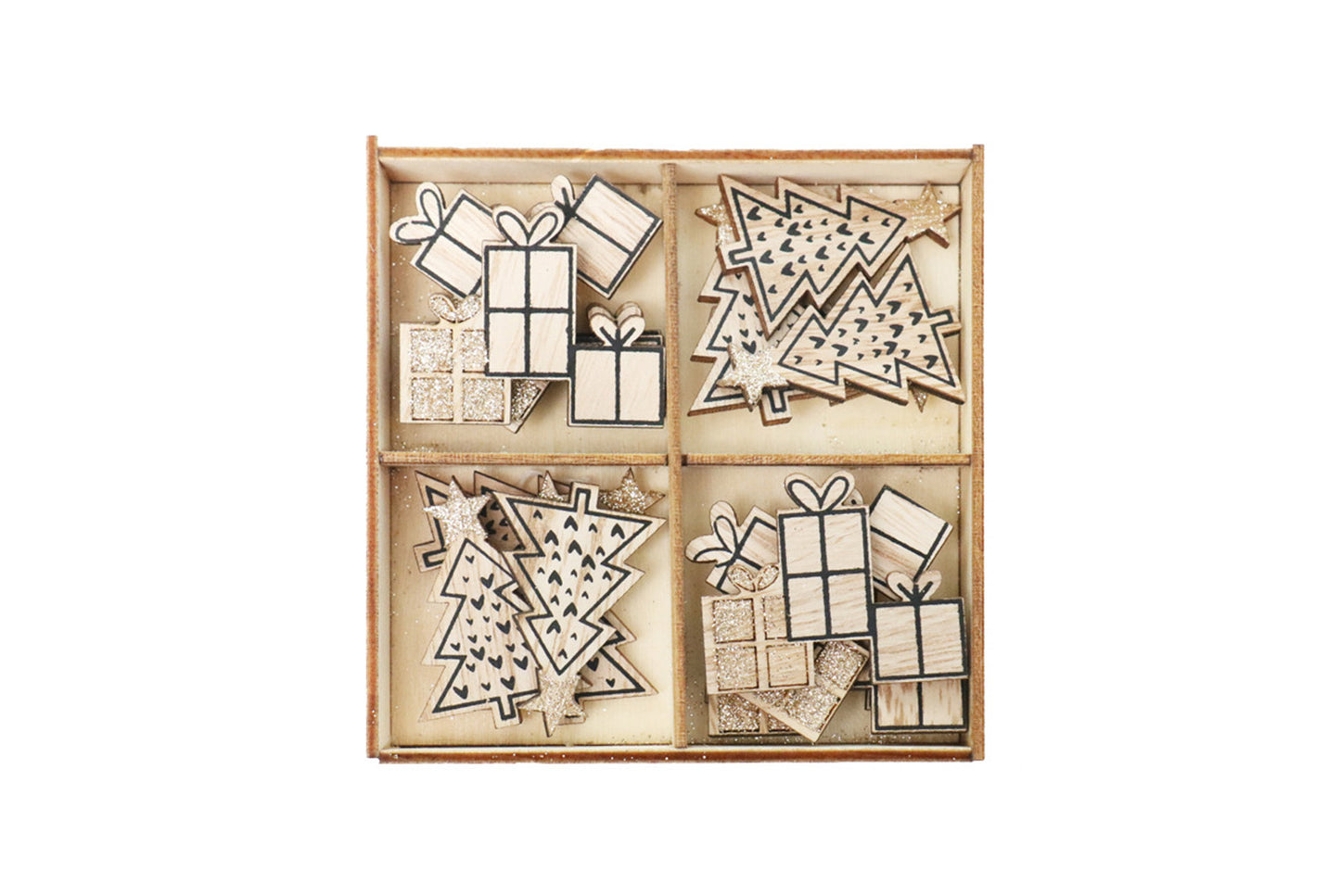 **Wooden Christmas Window and Wall Decal Set (Includes Ornaments)**