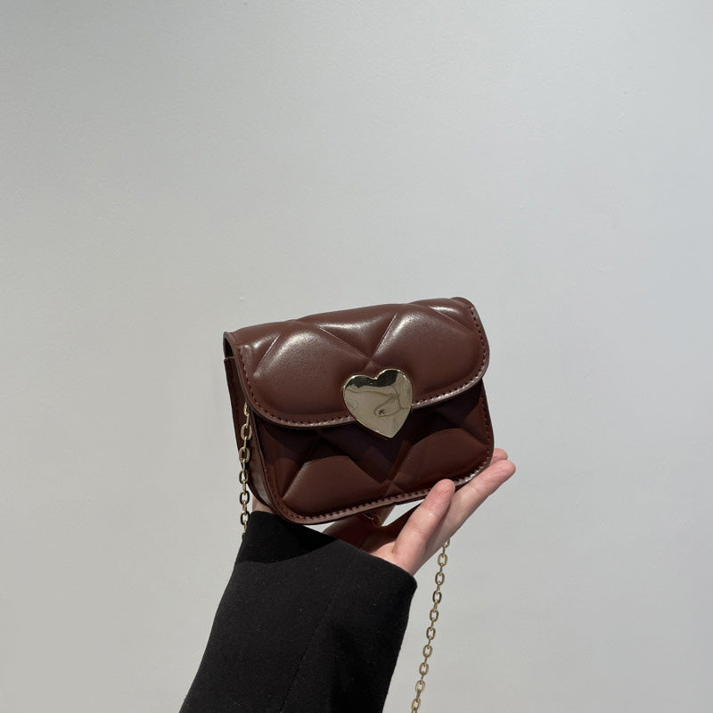 Solid color chain small square bag