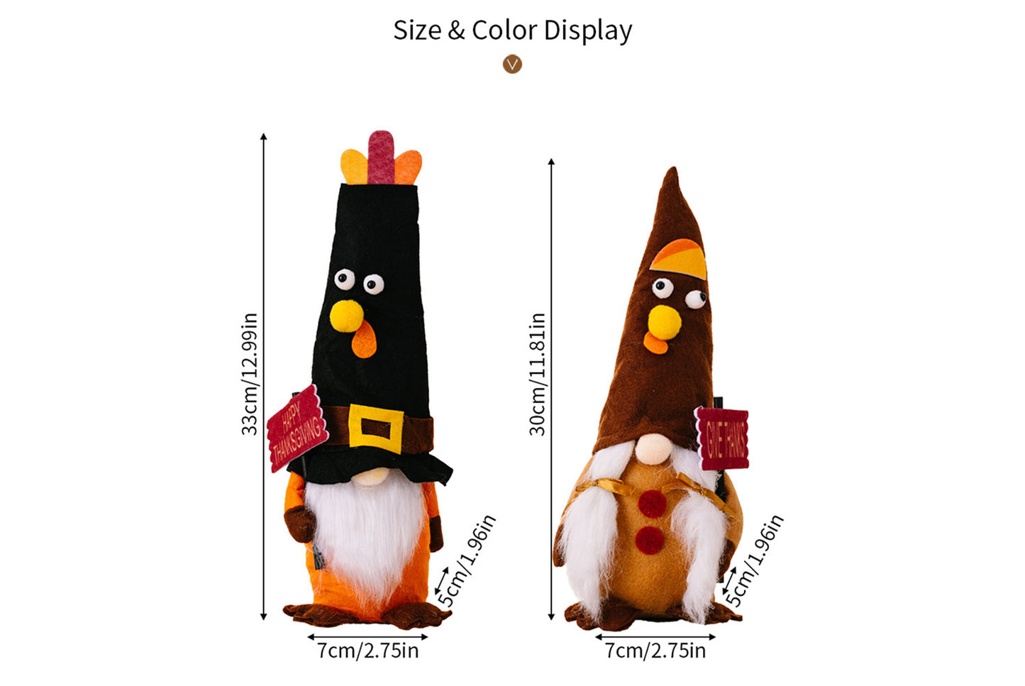 **Thanksgiving Turkey Gnome Figurine | Harvest Season Decorative Figurine**