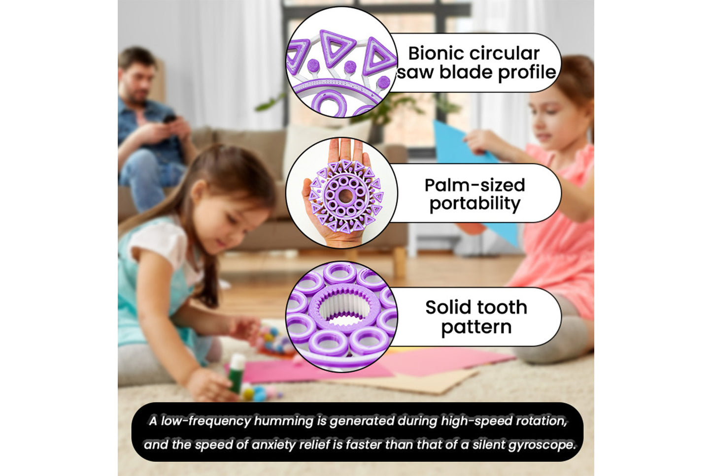"Sharp Teeth" Stress Relief Spinning Top