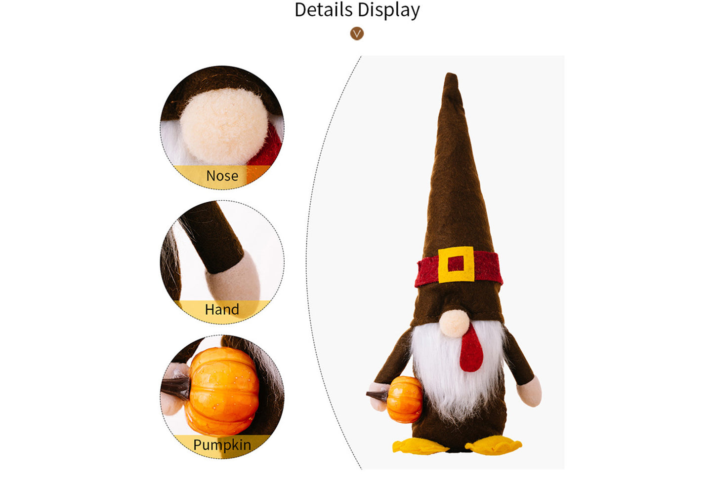 Thanksgiving Turkey Gnome Ornament | Pumpkin and Pine Cone Doll Ornament