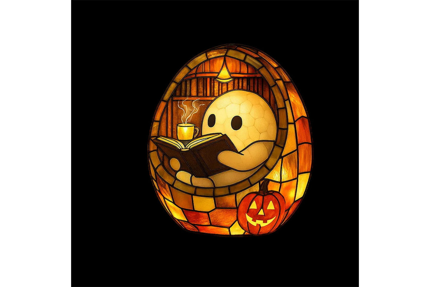 **Halloween Ghost Reading Lamp Resin Ornament**