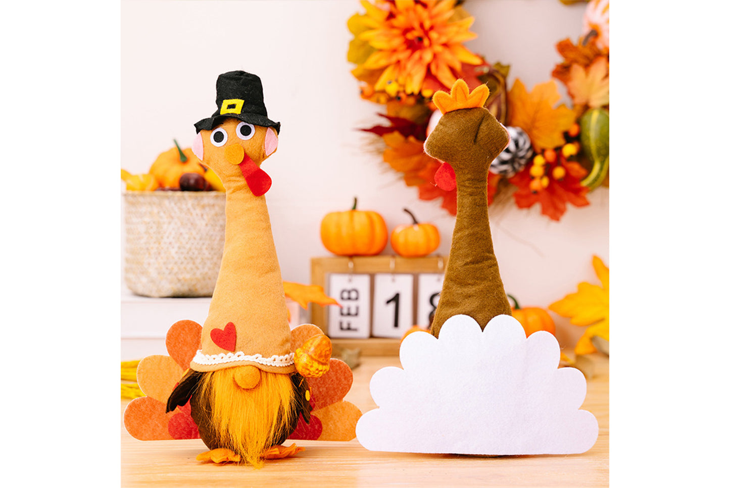 Harvest Festival Turkey Doll | Long-Neck Gnome Home Decor