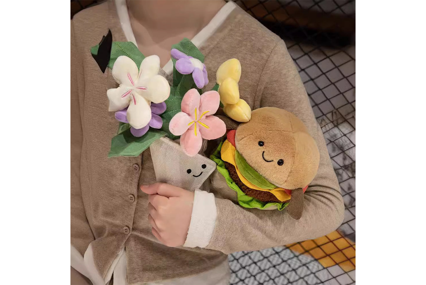 **Jellycat Creative Bouquet Hamburger Plush Toy**