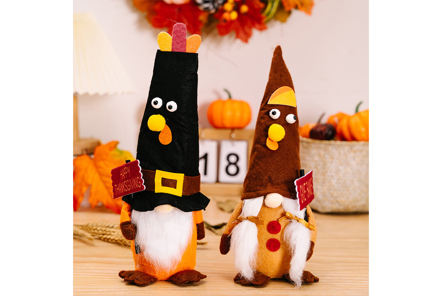 **Thanksgiving Turkey Gnome Figurine | Harvest Season Decorative Figurine**