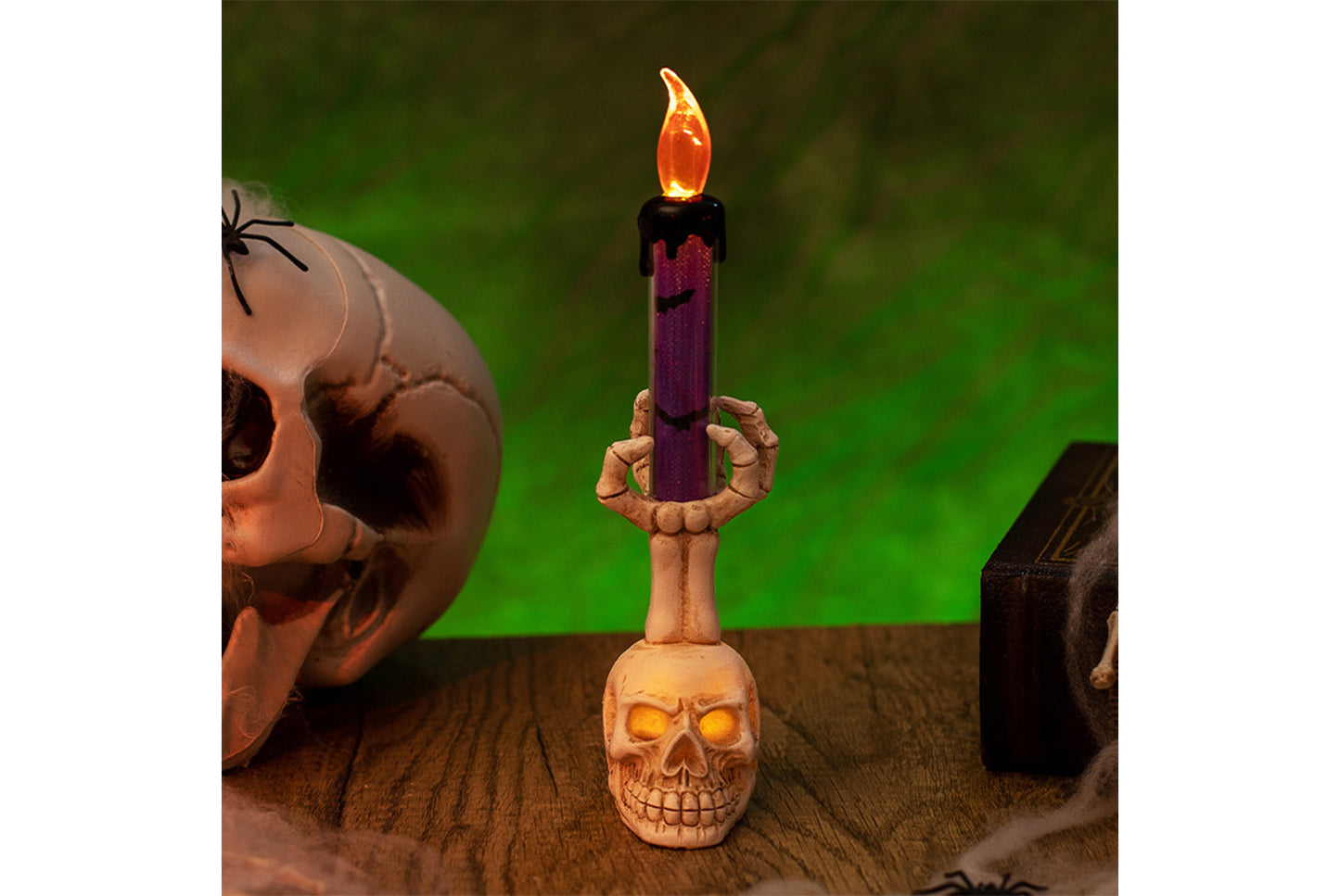 **Halloween Skull Candle Lantern | Horror Themed Decoration Prop**