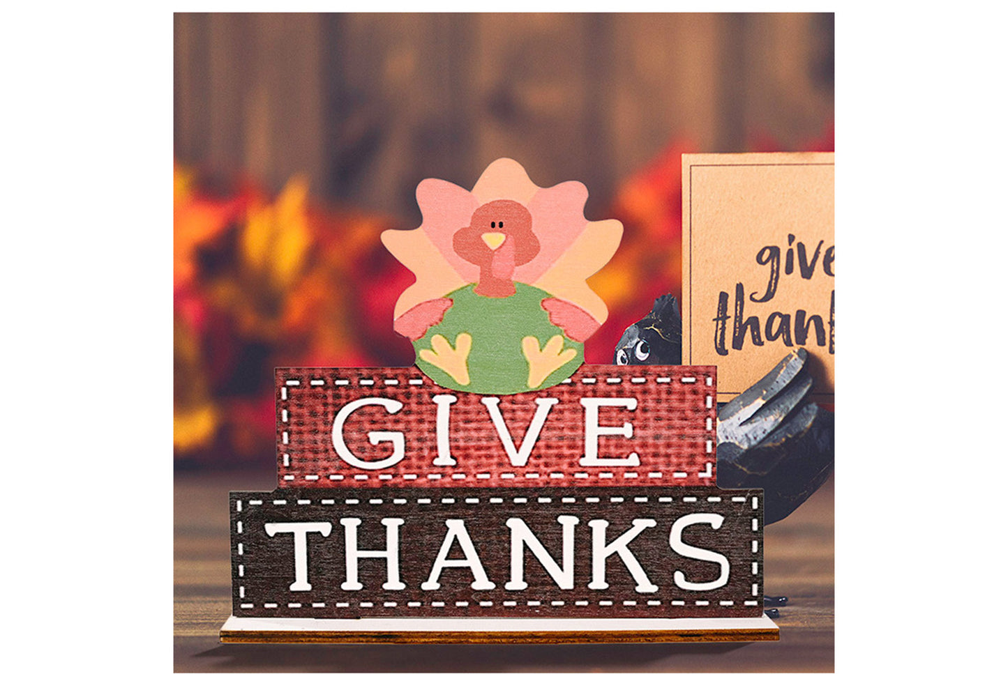 Thanksgiving Wooden Ornaments | Creative Alphabet Print Desktop Decoration