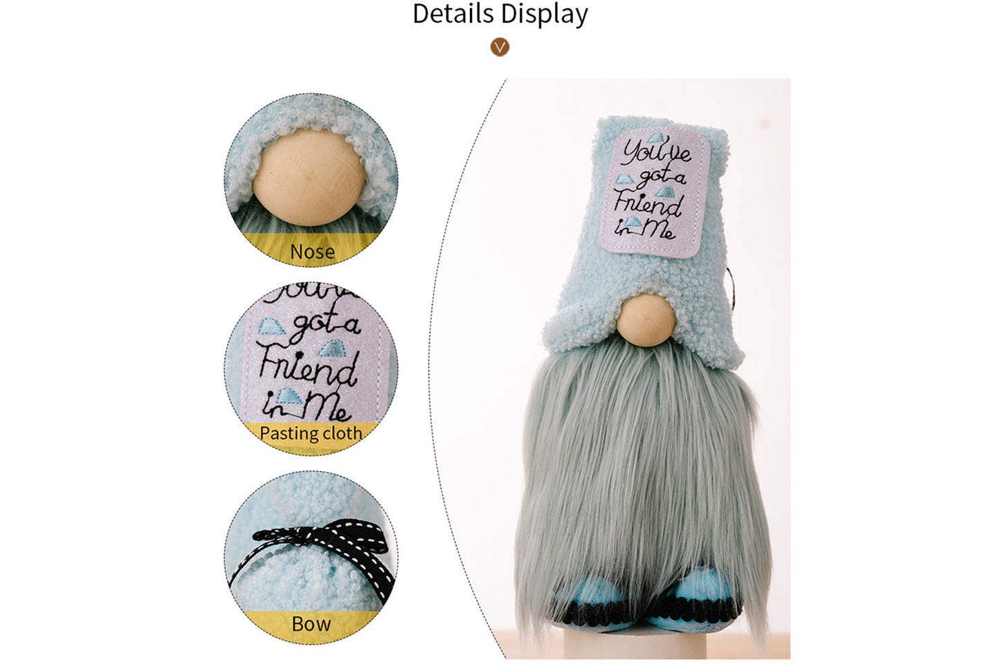 **Holiday Plush Gnome | Cow Biscuit-Shaped Ornament**