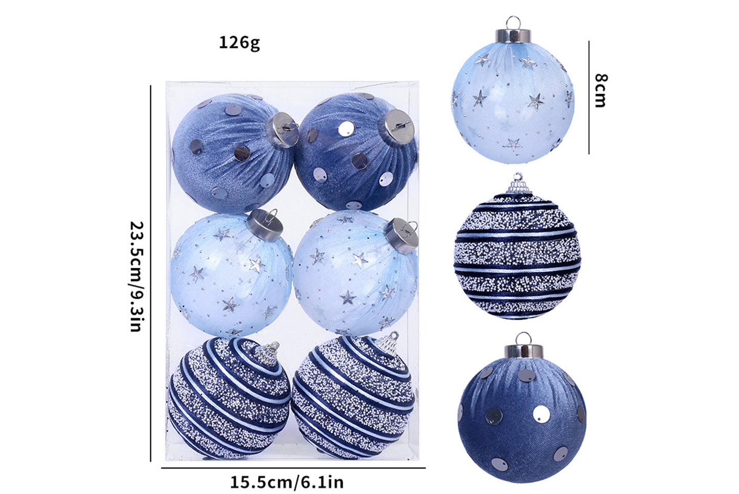 **Exquisite Cloth-Wrapped Foam Christmas Ball Set**