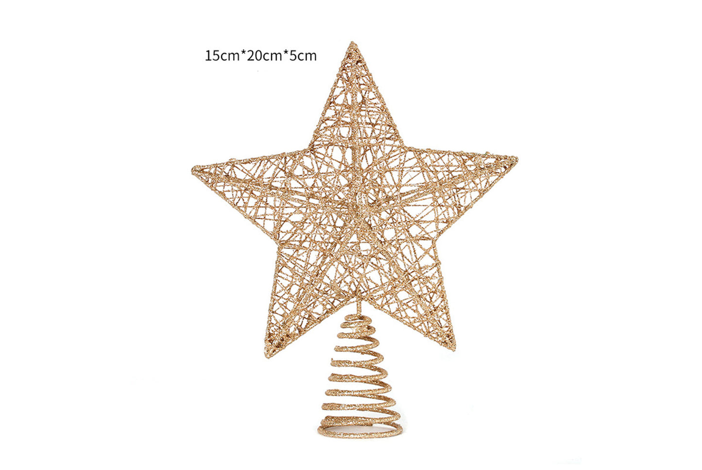 **Wrought Iron Glitter Hollow Treetop Star Ornament**