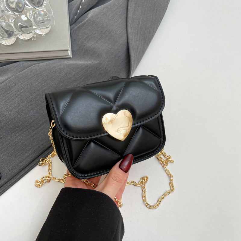Solid color chain small square bag