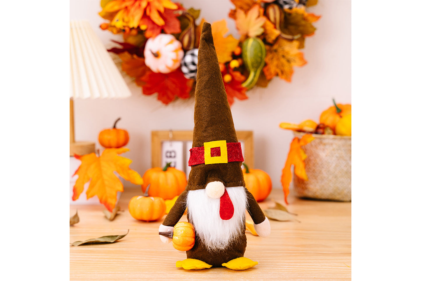 Thanksgiving Turkey Gnome Ornament | Pumpkin and Pine Cone Doll Ornament