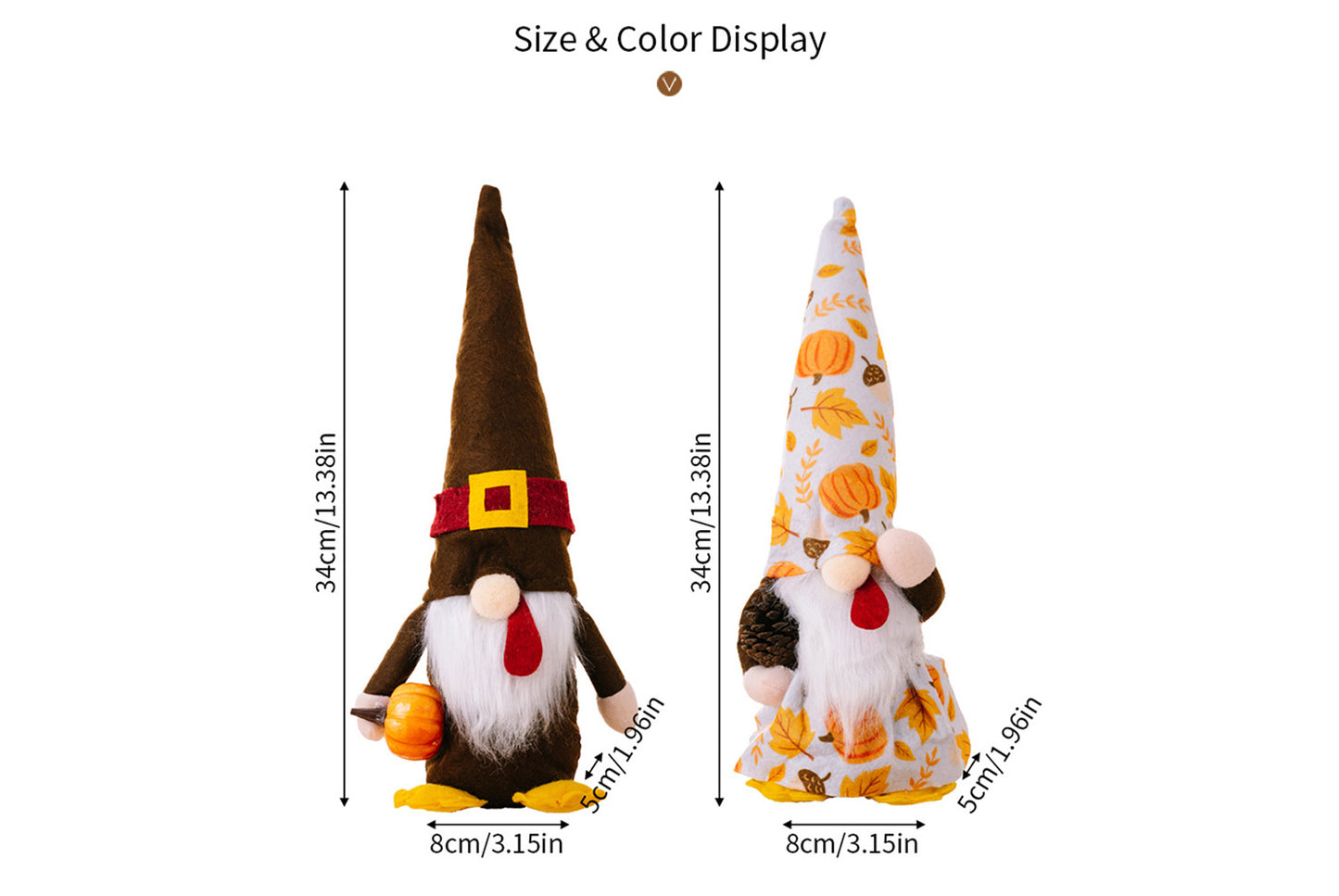 Thanksgiving Turkey Gnome Ornament | Pumpkin and Pine Cone Doll Ornament