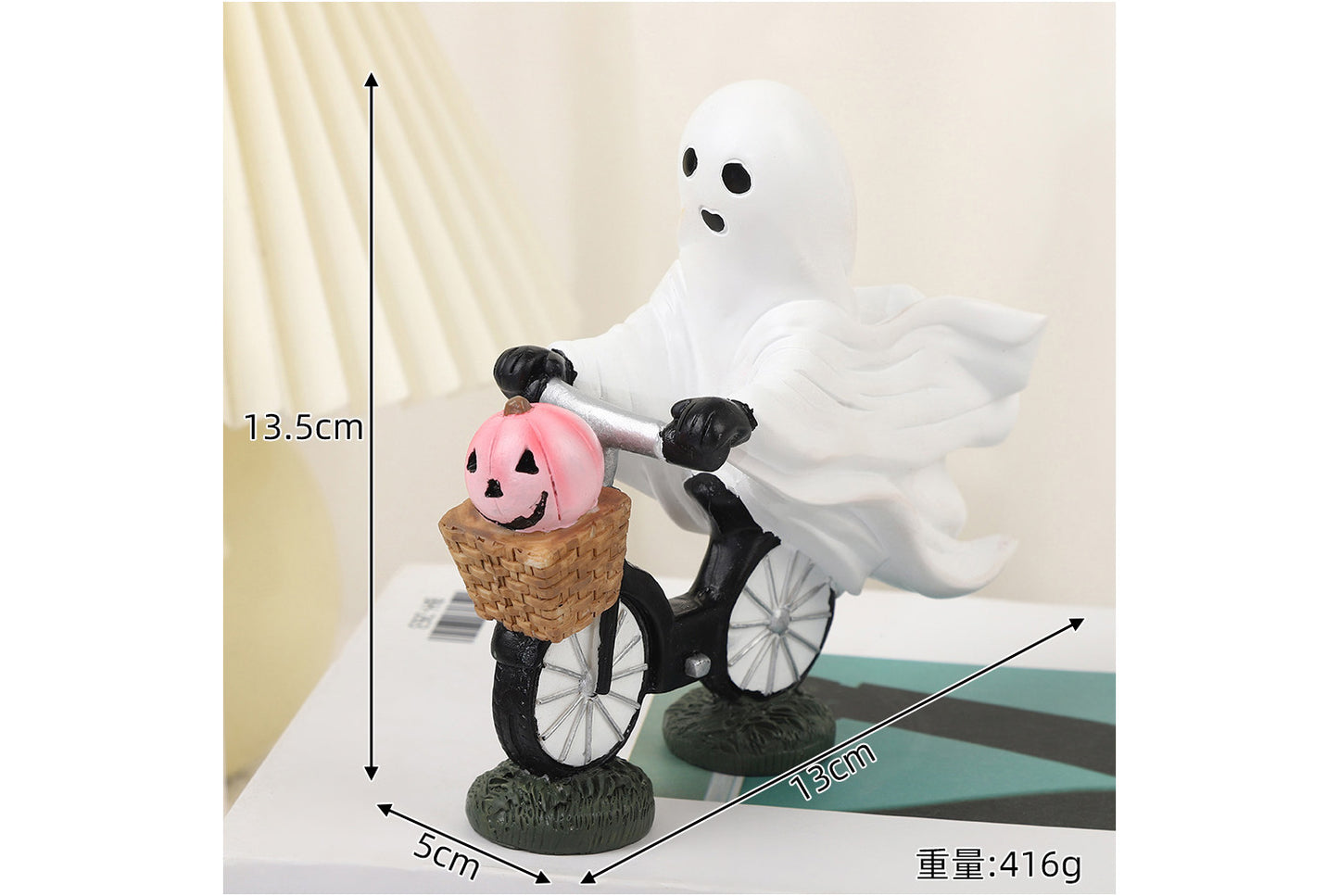 **Halloween Ghost Bicycle Ornament | Creative Desktop Decoration**