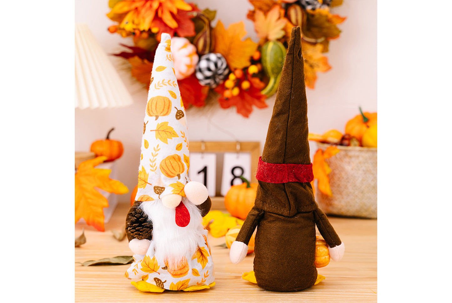 Thanksgiving Turkey Gnome Ornament | Pumpkin and Pine Cone Doll Ornament