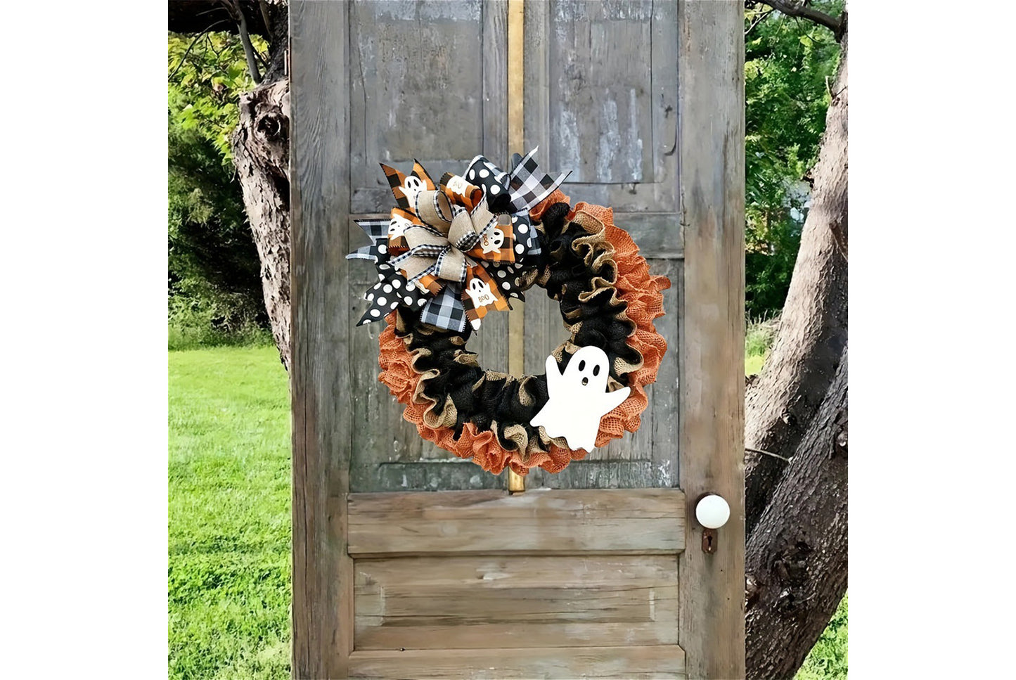 **Halloween Ghost Linen Garland | Ghost Festival Door Decoration**