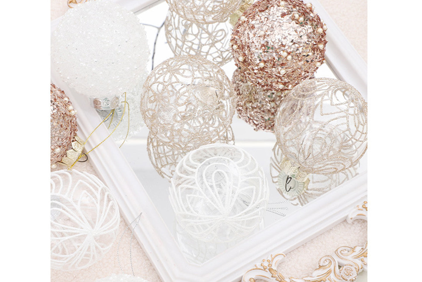 **8cm/6pcs Premium Transparent Painted Christmas Ball Gift Box**