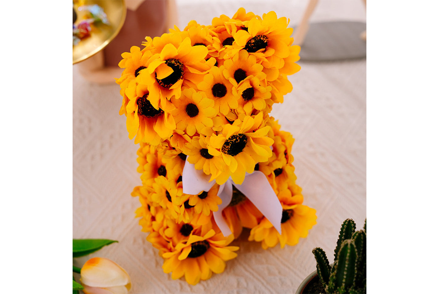 Sunflower Bear Plush | Sunflower Gnome Decorative Figurine