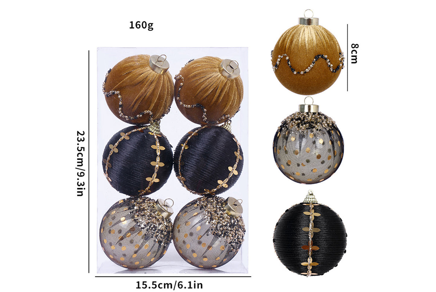 **Exquisite Cloth-Wrapped Foam Christmas Ball Set**