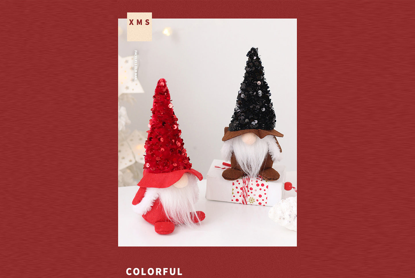 **Sequined Faceless Santa Claus Doll (18*8CM)**