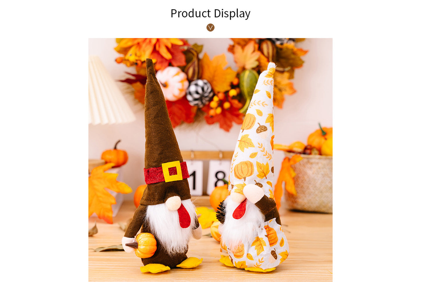 Thanksgiving Turkey Gnome Ornament | Pumpkin and Pine Cone Doll Ornament