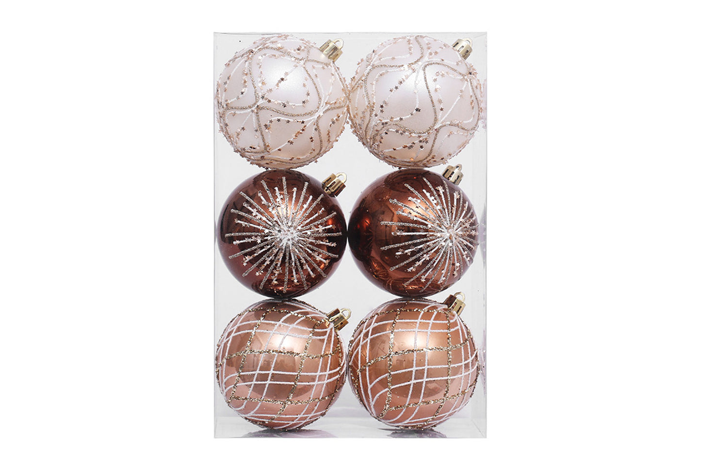 **Set of 6 Painted Christmas Balls**