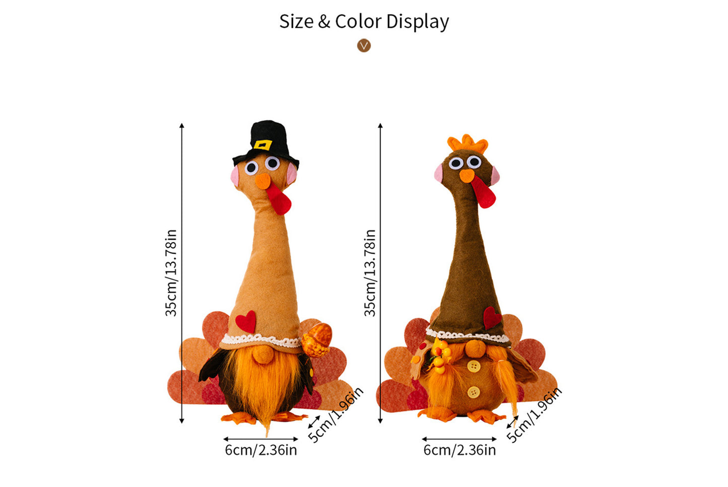 Harvest Festival Turkey Doll | Long-Neck Gnome Home Decor