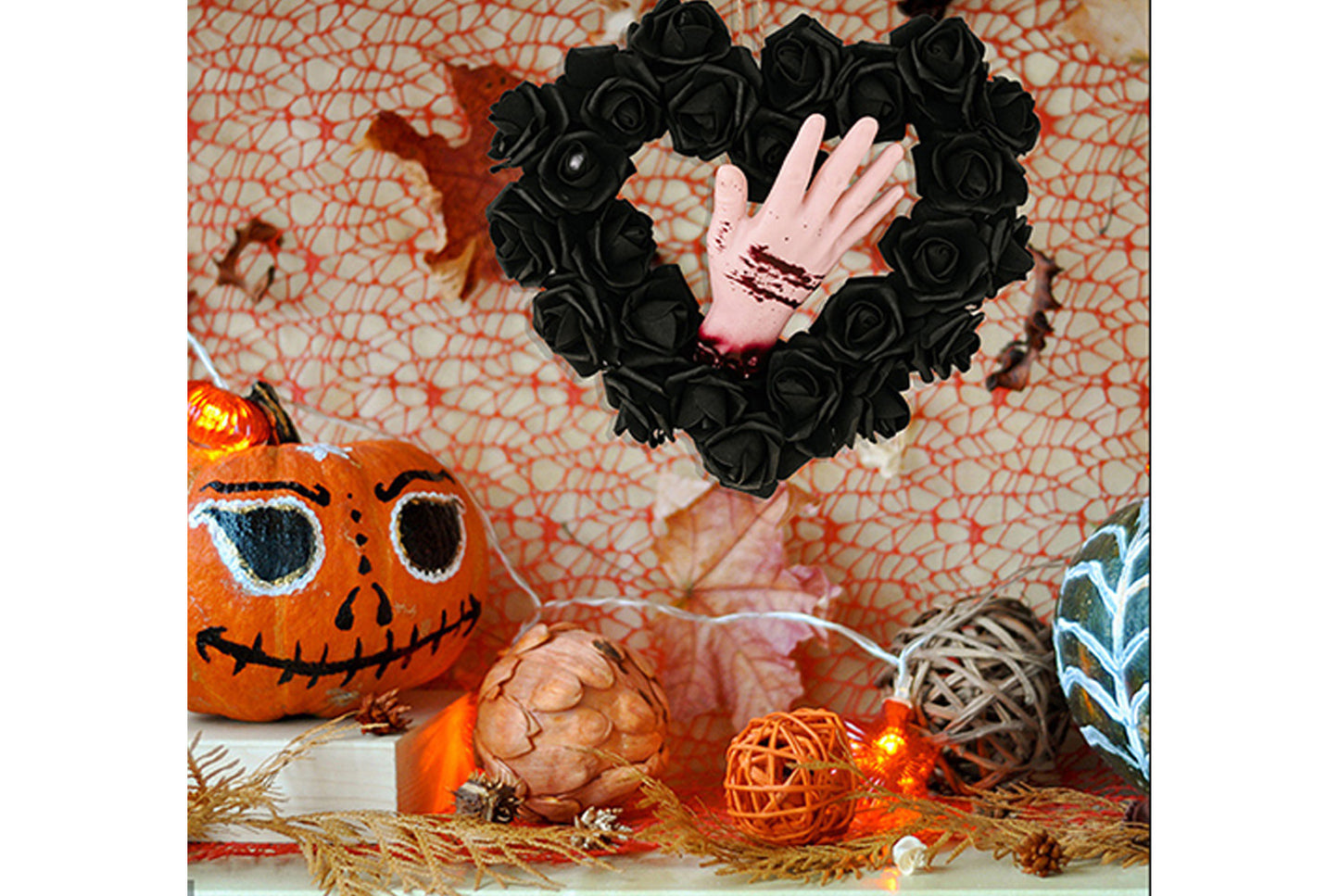 Halloween Bloody Hand Ivy Wreath