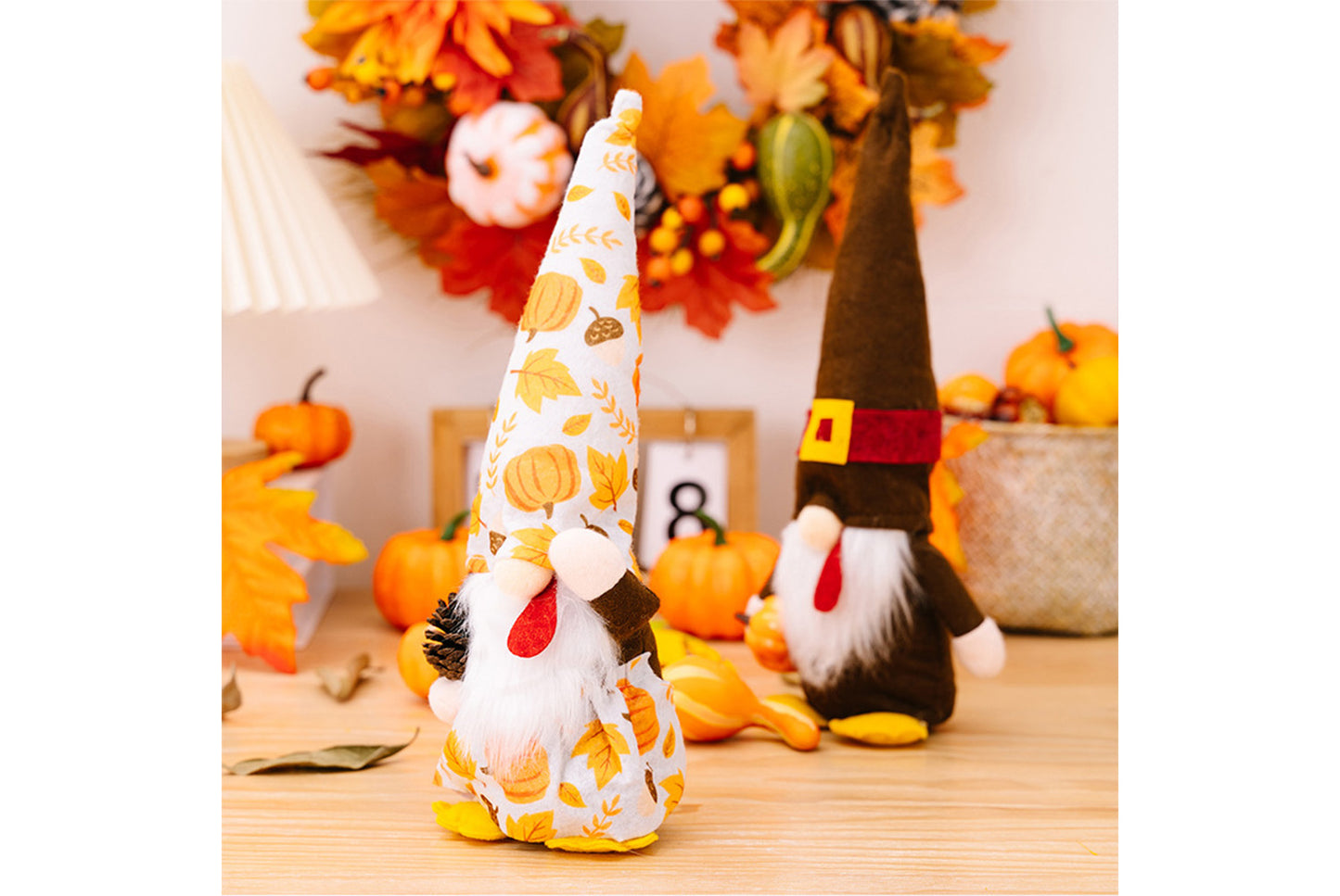 Thanksgiving Turkey Gnome Ornament | Pumpkin and Pine Cone Doll Ornament