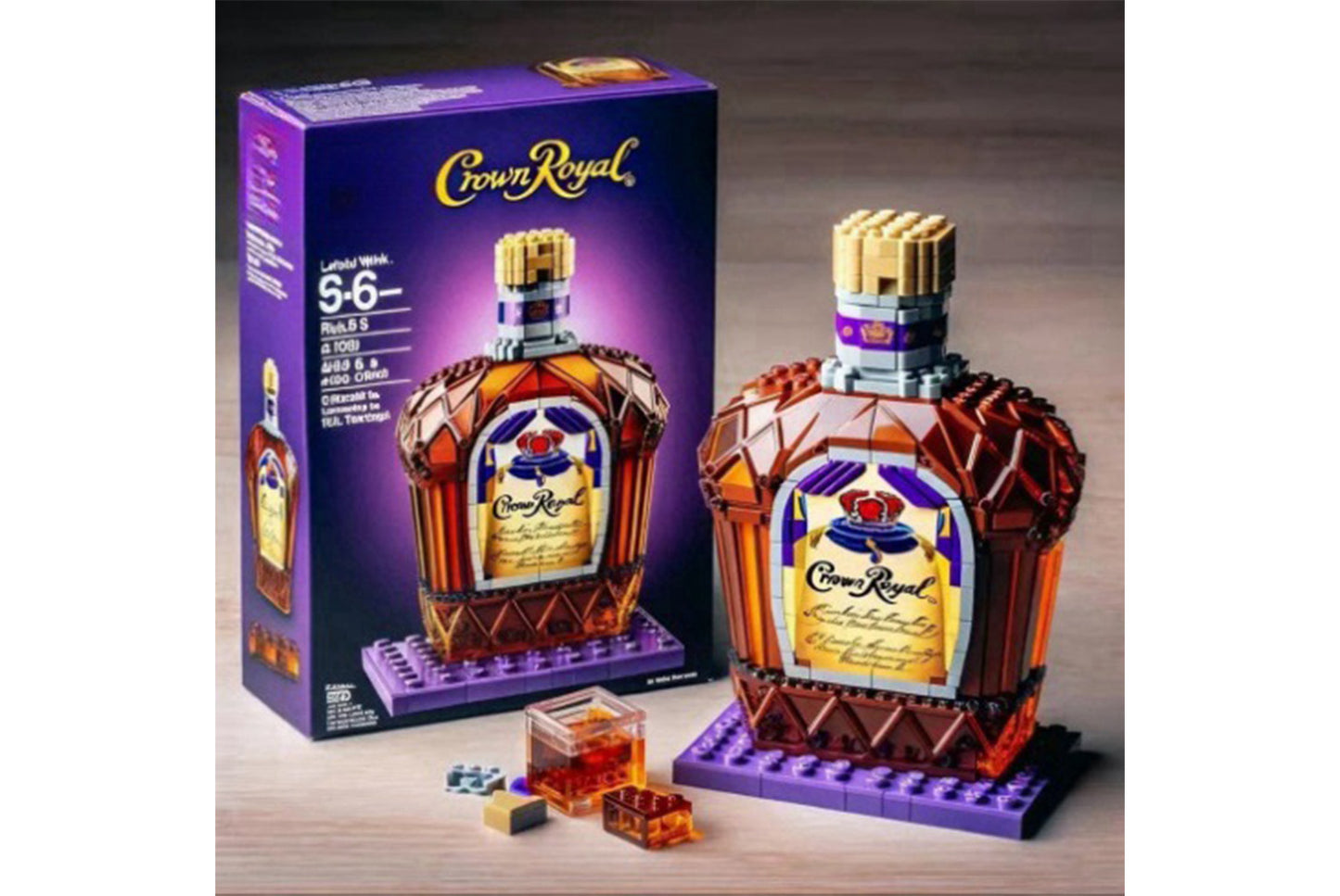 **High-End Simulated Whiskey Bottle Building Block Set**