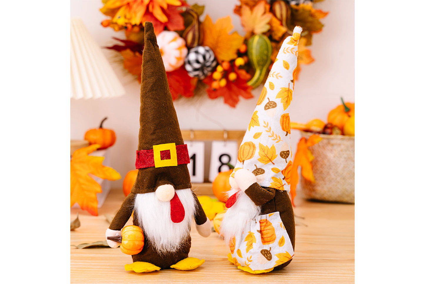 Thanksgiving Turkey Gnome Ornament | Pumpkin and Pine Cone Doll Ornament
