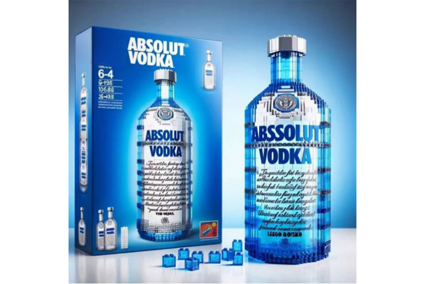 **High-End Simulated Whiskey Bottle Building Block Set**