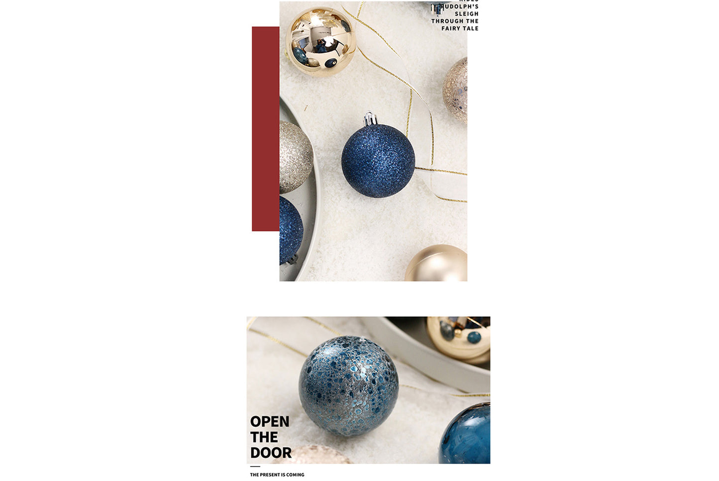 **12 Exquisitely Painted Christmas Ball Gift Box Ornaments**