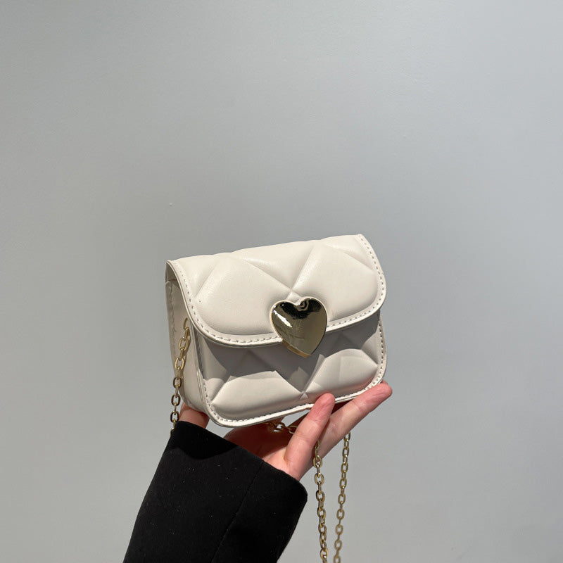 Solid color chain small square bag