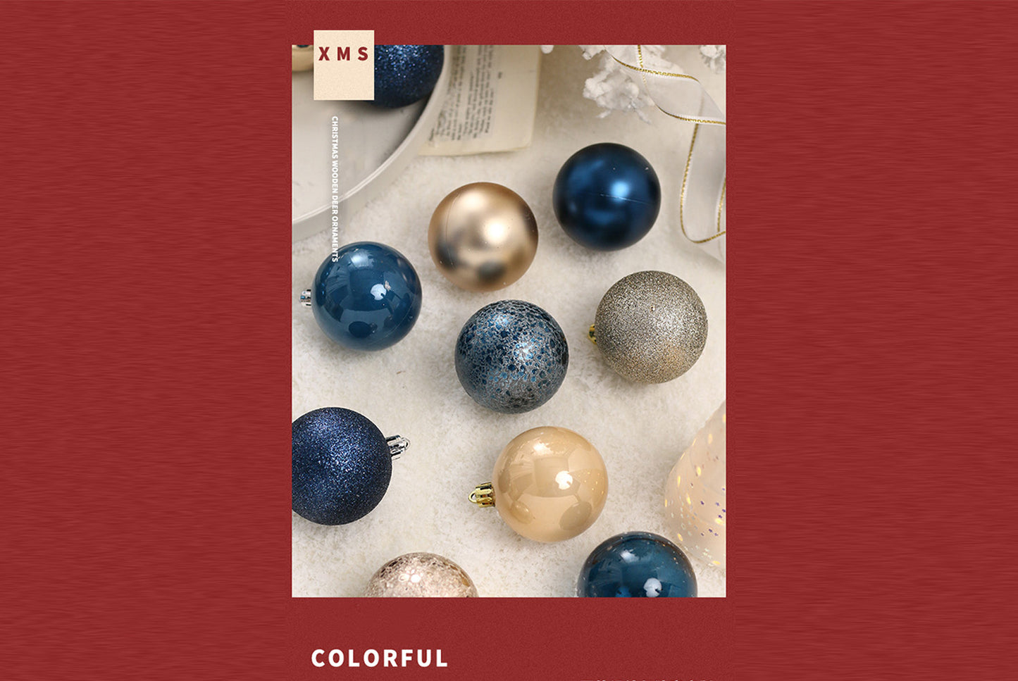 **12 Exquisitely Painted Christmas Ball Gift Box Ornaments**