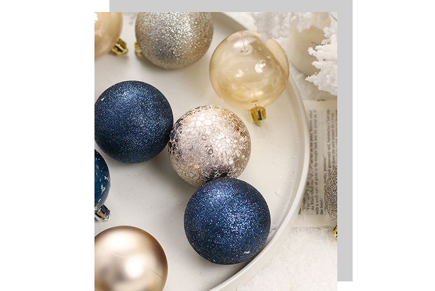 **12 Exquisitely Painted Christmas Ball Gift Box Ornaments**