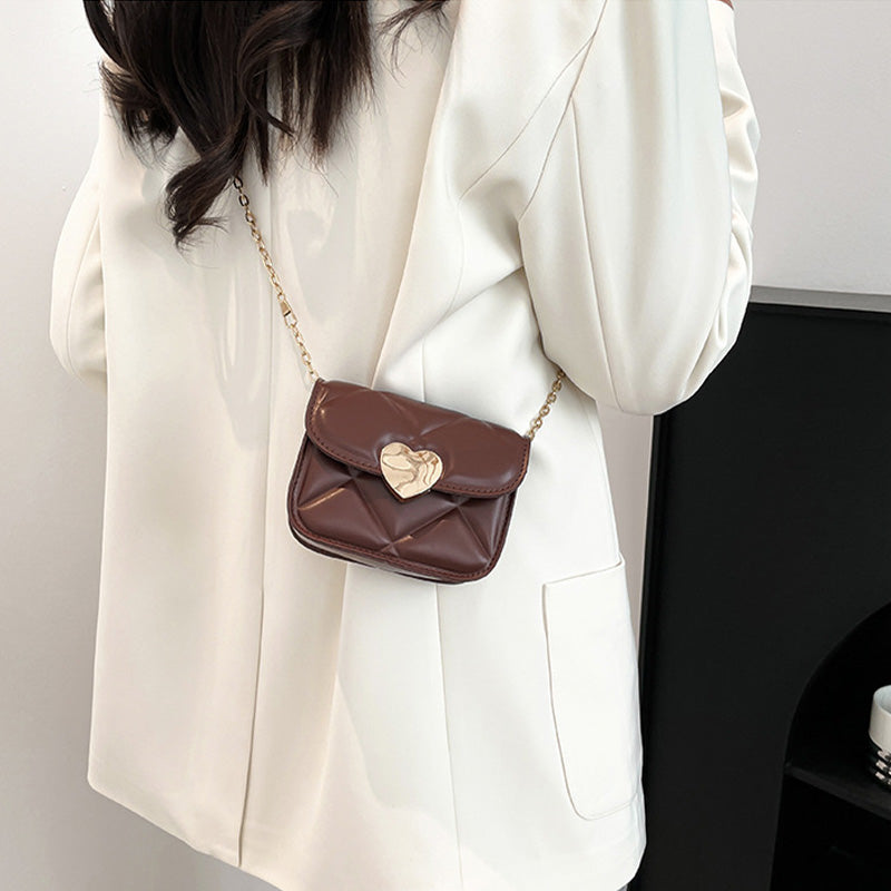 Solid color chain small square bag